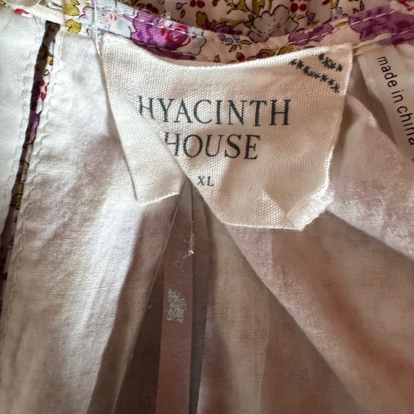 Hyacinth House Tuckernuck White Purple Floral Tiered Cotton Mini Dress Sz XL - Picture 10 of 12